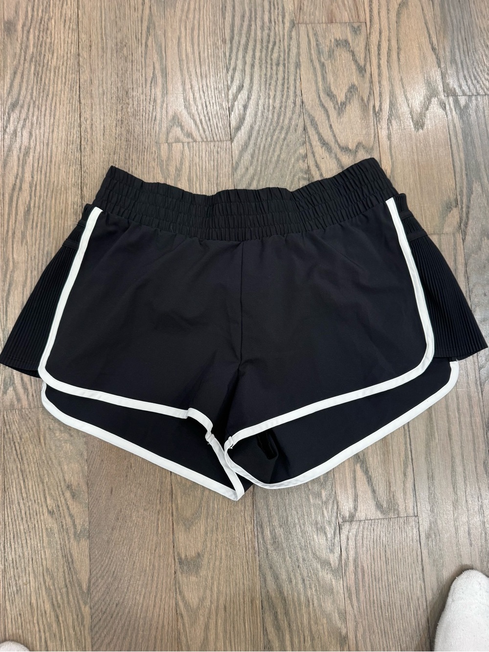 all in motion Black Athletic Shorts, White Trim, Women’s Large ~ WORN ONCE